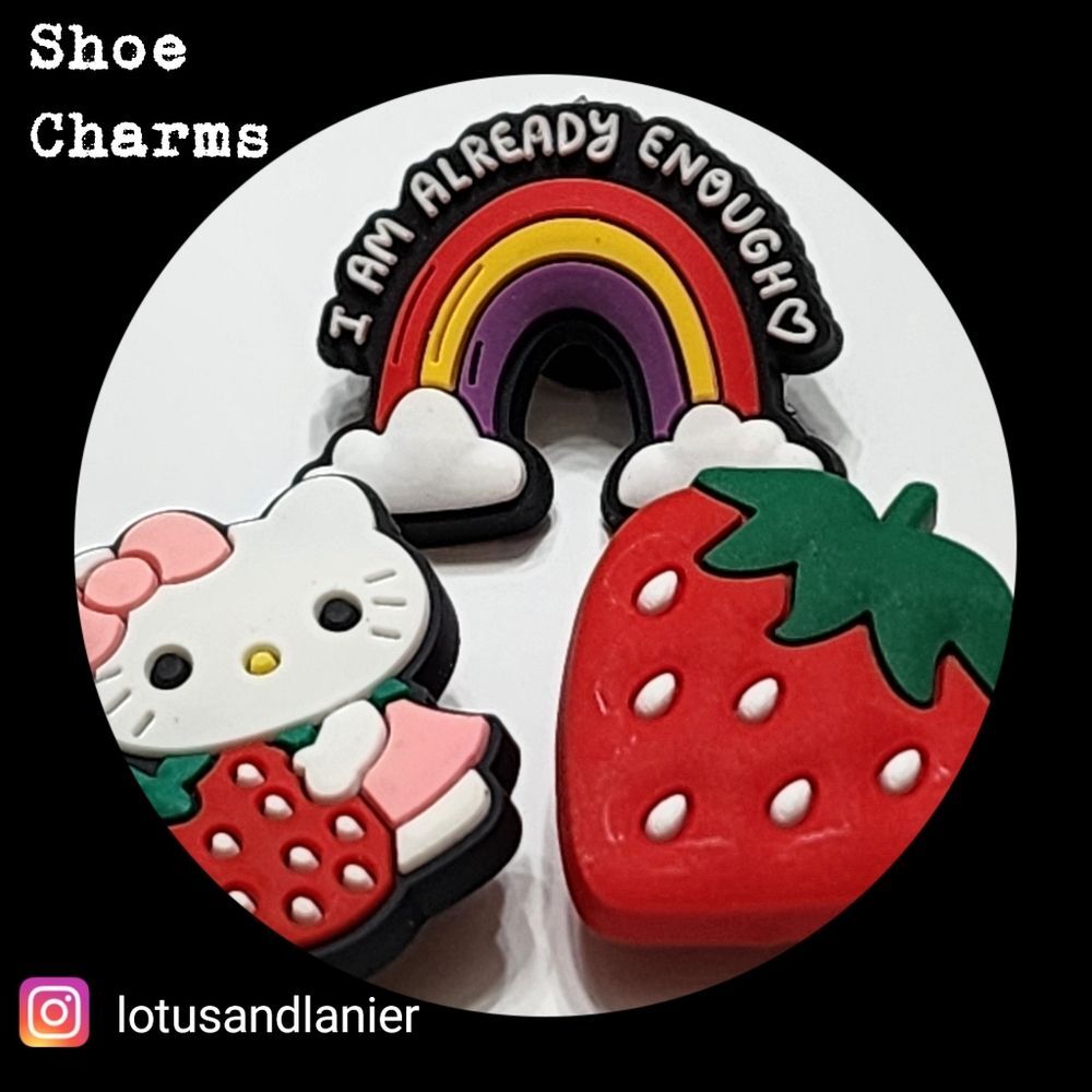 Shoe Charms "Kawaii Kitty- I am already enough" Charms Set of 3